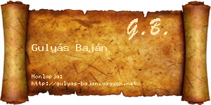 Gulyás Baján névjegykártya